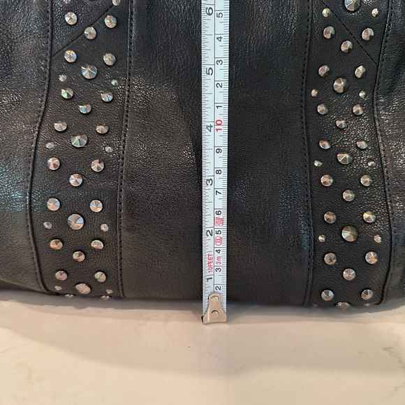 VGUC Black Banana Republix studded goat leather handbag - Picture 3 of 10